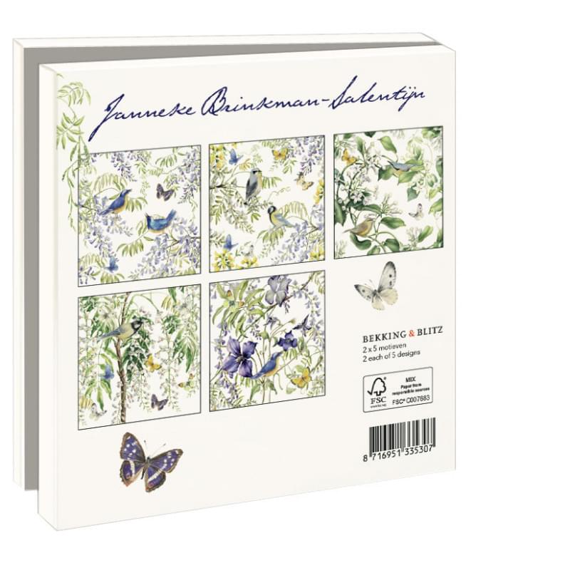 Vogels en vlinders, Janneke Brinkman Notecard Set | 10pk