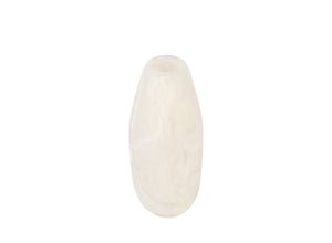 Medium Resin Pebble Vase | Chalk Swirl