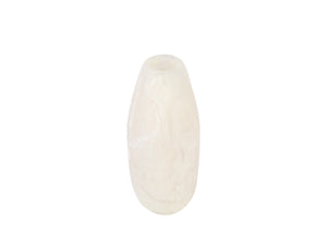 Medium Resin Pebble Vase | Chalk Swirl