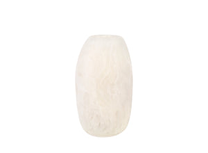 Medium Resin Pebble Vase | Chalk Swirl