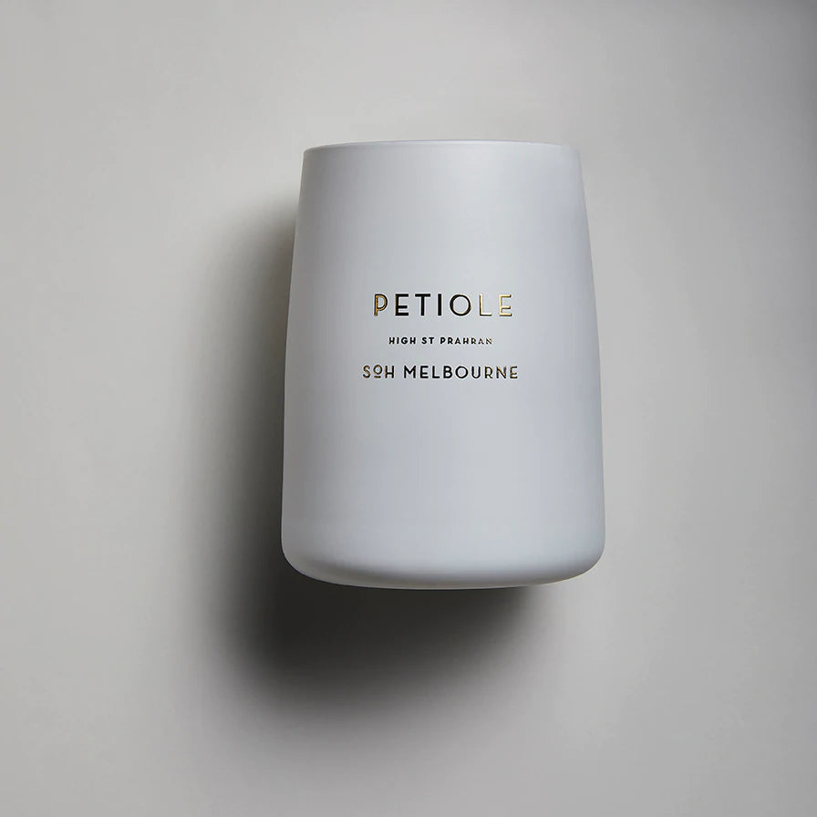 Petiole White Matte Glass | Wax Soy Candle