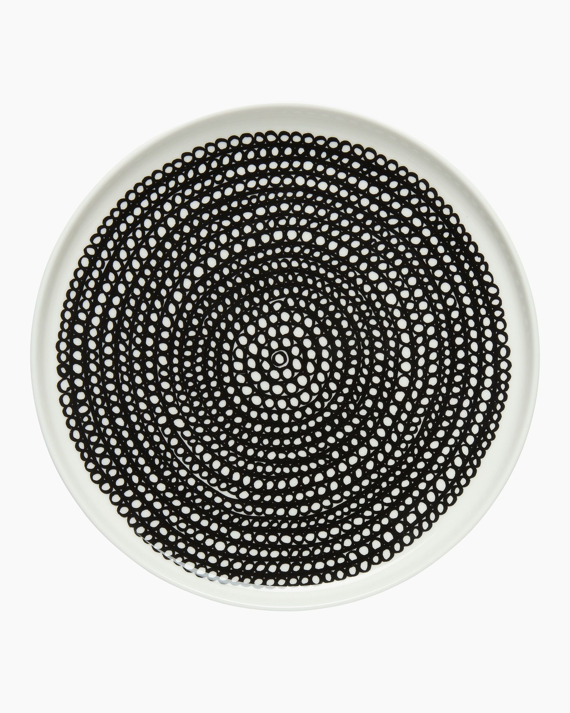 Oiva / Siirtolapuutarha Plate 20cm | White & Black