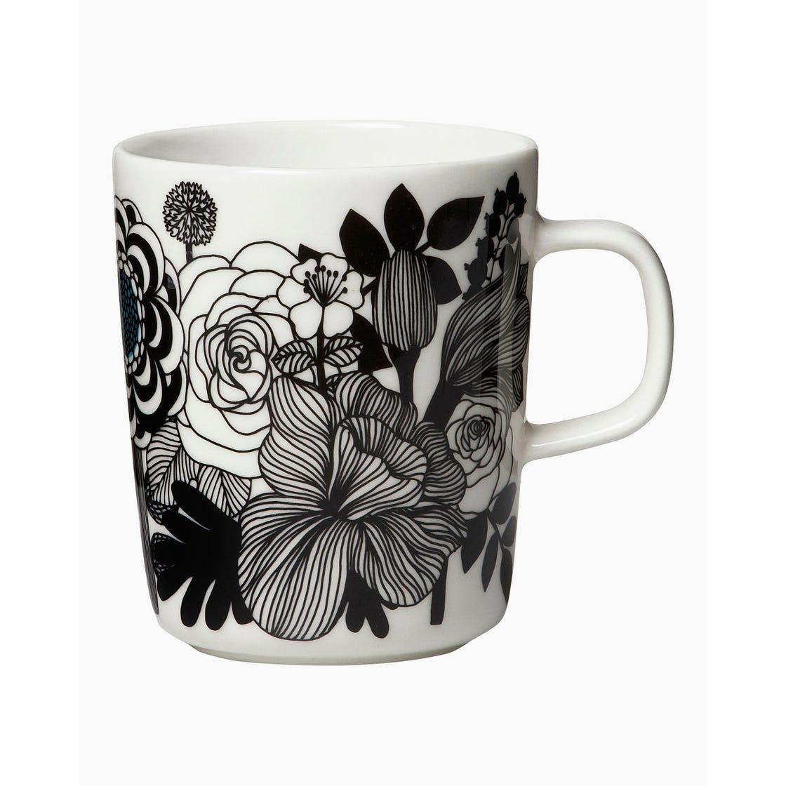 Oiva / Siirtolapuutarha mug 250 ml | White, Black, Turquoise