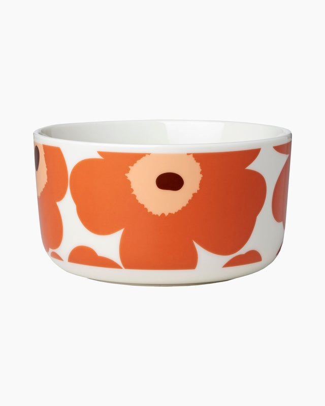 Oiva / Unikko Bowl 500ml |  Apricot, Dark brown, White