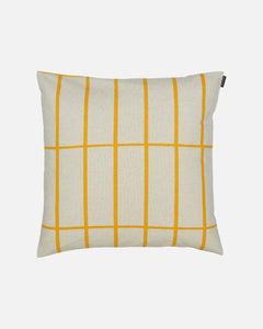 Tiiliskivi Cushion Cover 50 x 50cm Yellow and Linen