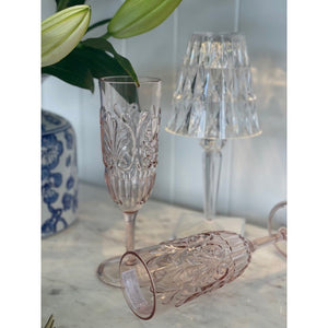 Acrylic Champagne Flute | Scollop Pink
