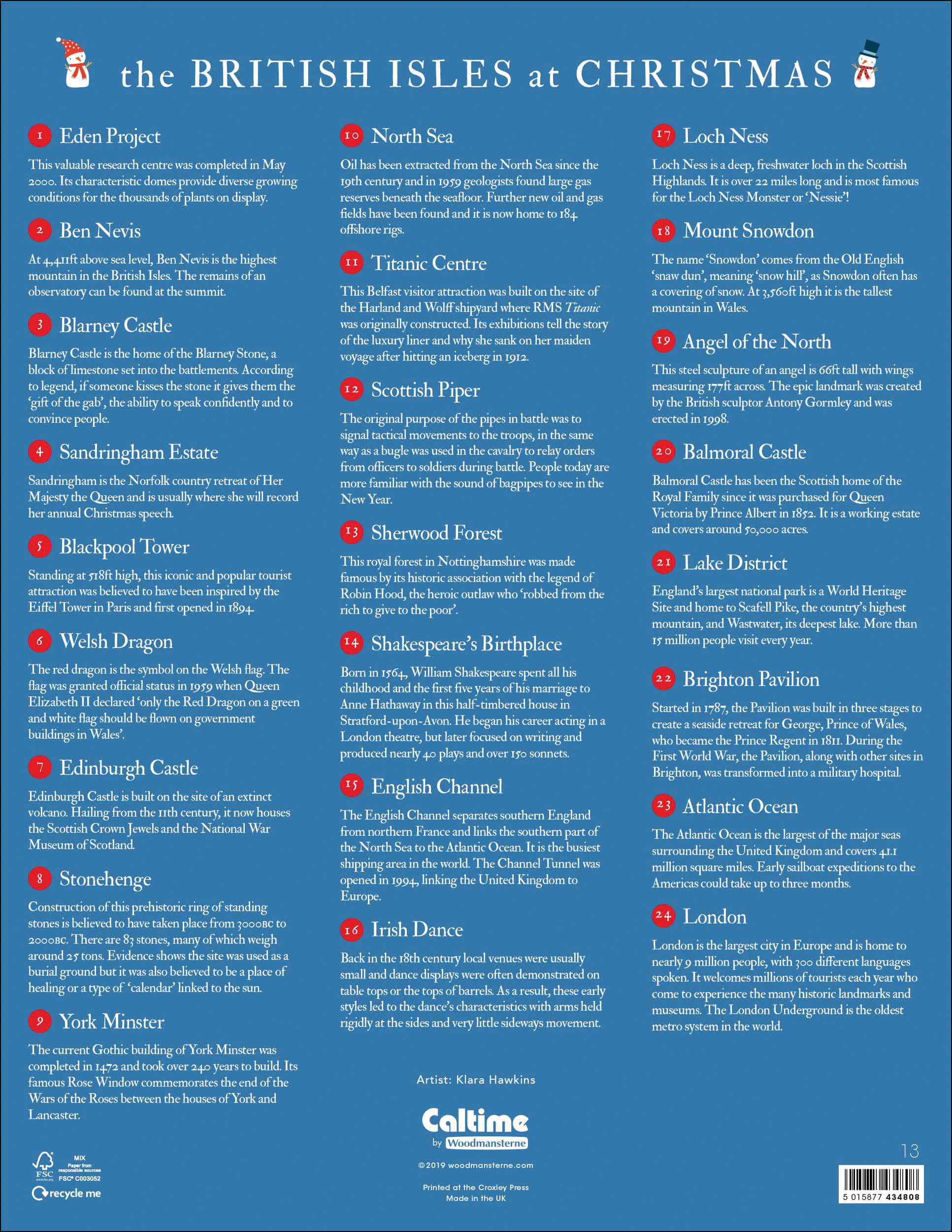 The British Isles At Christmas Advent Calendar