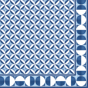 Geometric Blue Napkin | 3 Ply | 20pk