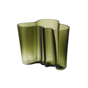 Alvar Aalto Hand Blown Glass Vase Moss 16cm