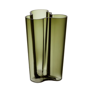 Aalto Hand Blown Glass Vase | Moss Green | 25.1cm