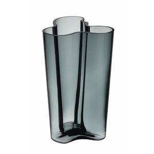 Aalto Hand Blown Glass Vase | Dark Grey | 25.1cm