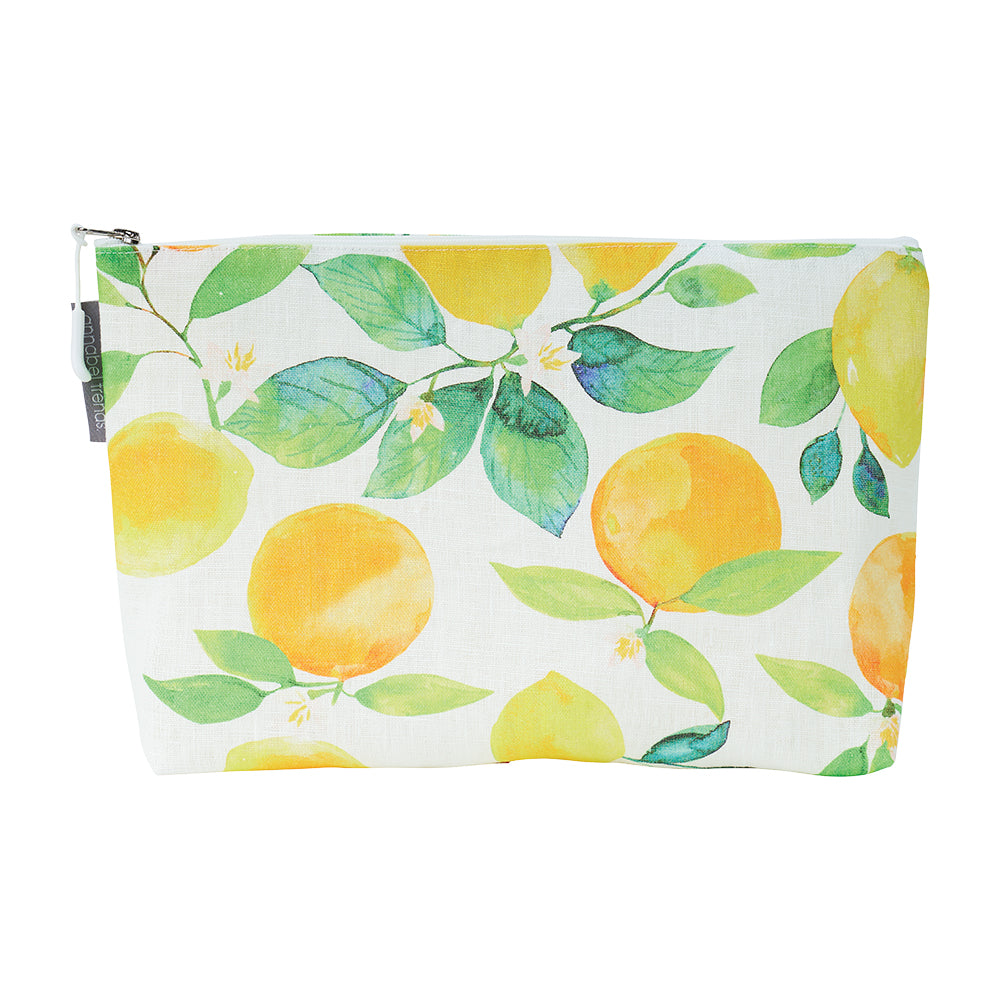 Cosmetic Bag | Linen | Large | Amalfi Citrus