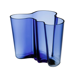Aalto Hand Blown Glass Vase 16cm Ultramarine