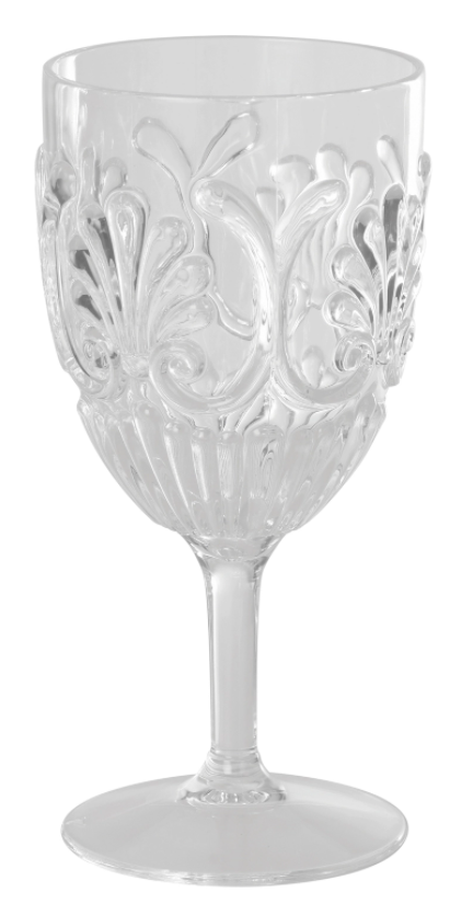 Acrylic Wine Glass | Scollop Clear