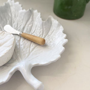 Mode Leaf Ceramic Serving Plate | White | 36cm