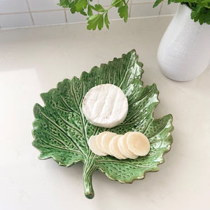 Mode Leaf Ceramic Serving Plate | 36cm | Green