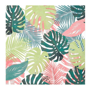 Tropical Palm Pastel Leaf Napkins 20pk