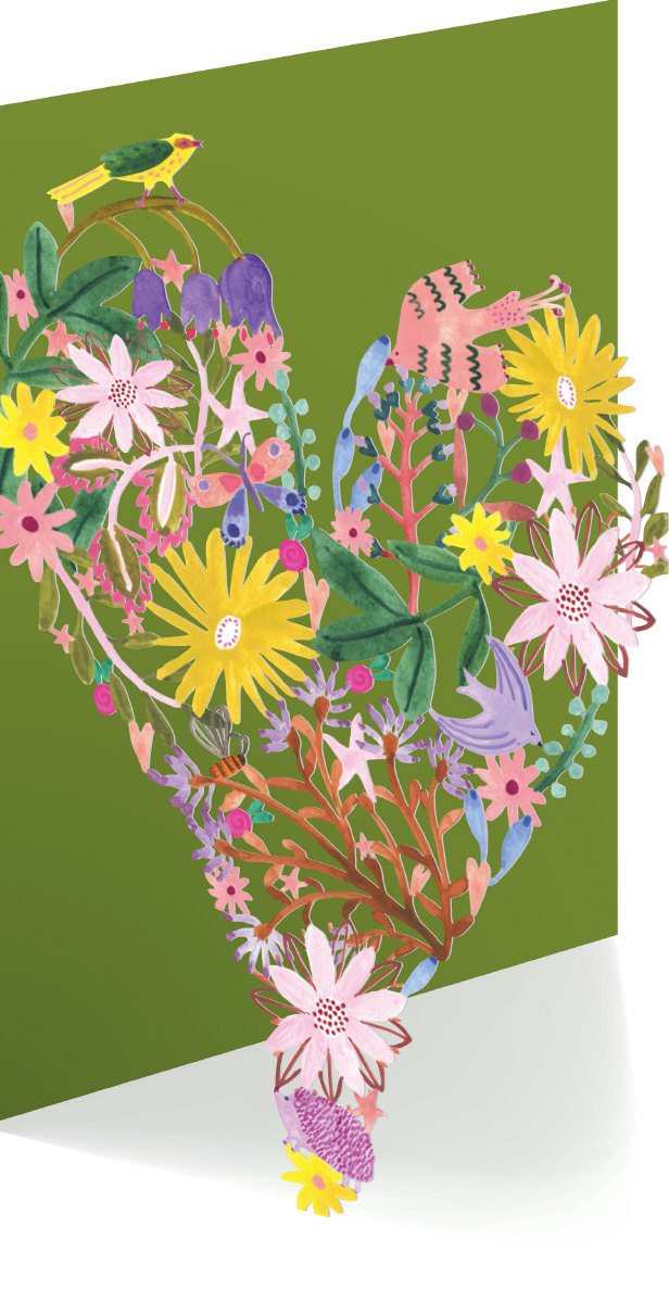 Floral Heart Lasercut Greeting Card | 12x17cm