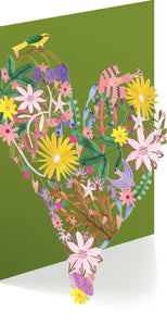 Floral Heart Lasercut Greeting Card | 12x17cm