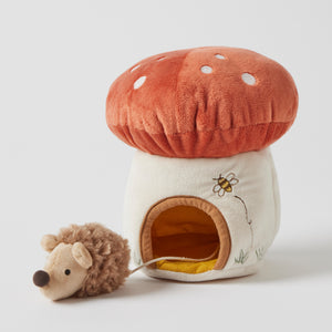 Mushroom House with Hedgehog Children's Plush Toy