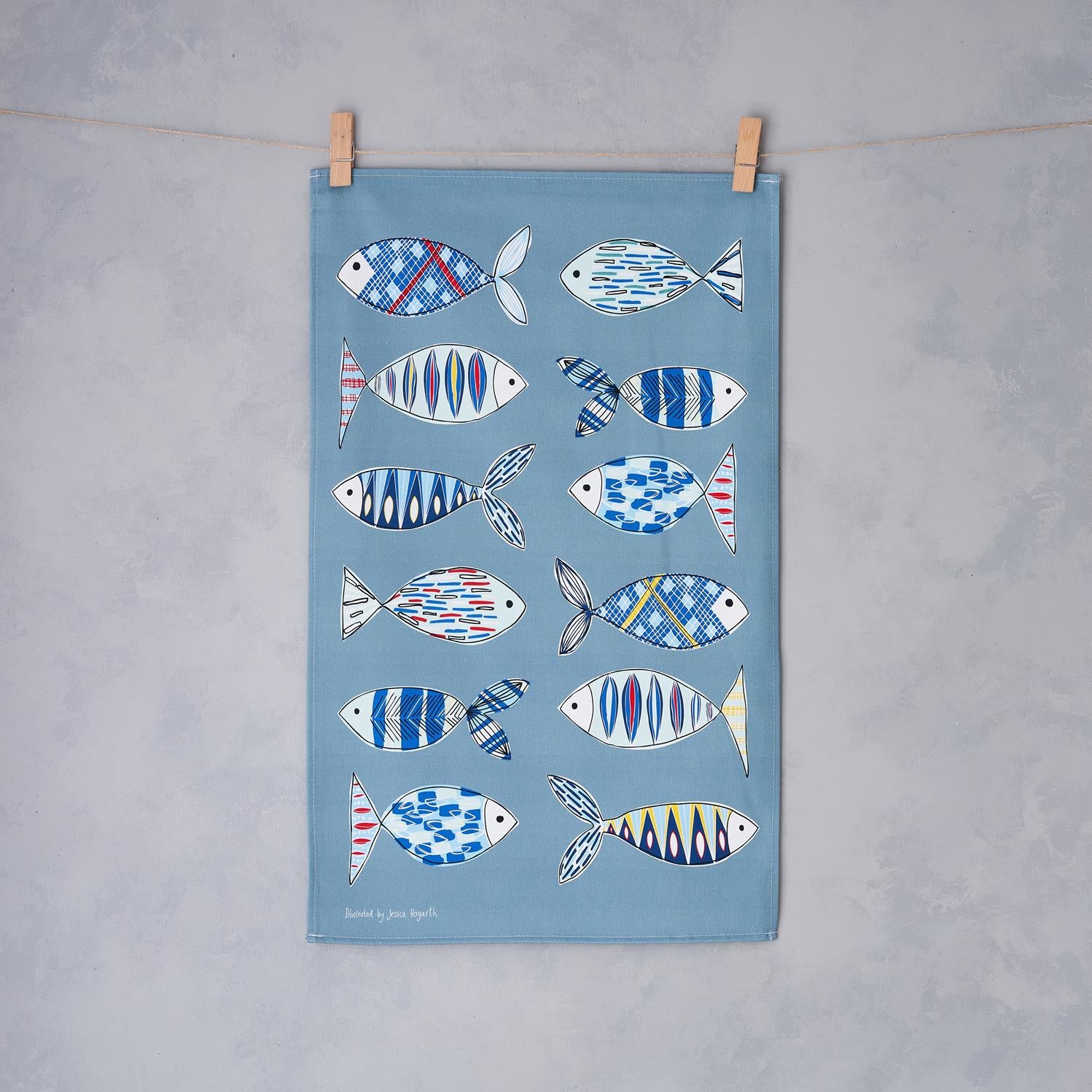 Patterned Fish Tea Towel | 45x73cm