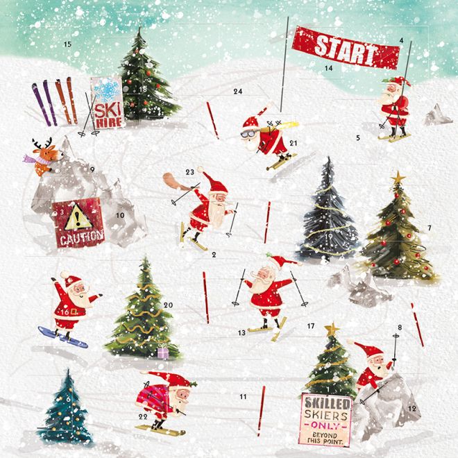 Skiing Santa Advent Calendar