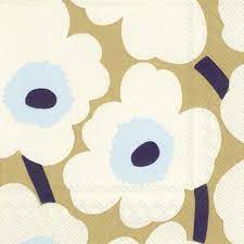 Unikko Cream & Gold Paper Napkins | 3 Ply | 20pk | 33x33cm