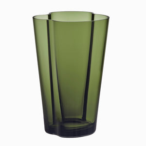 Aalto Hand Blown Glass Vase 22 cm Moss Green