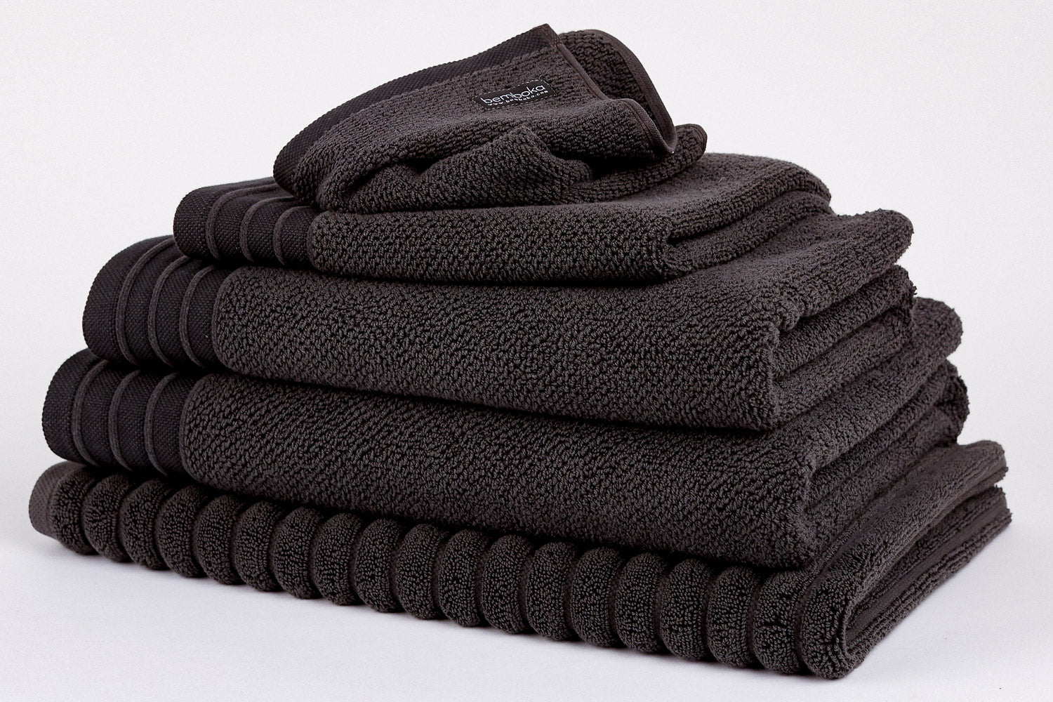 Pure Cotton Turkish Jacquard Bath Towels | Charcoal | 70 x 150 cm